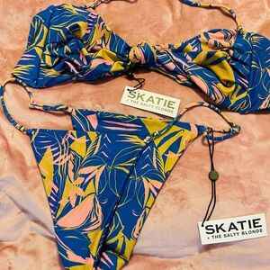 Skatie Tropical Blue and Pink Bikini